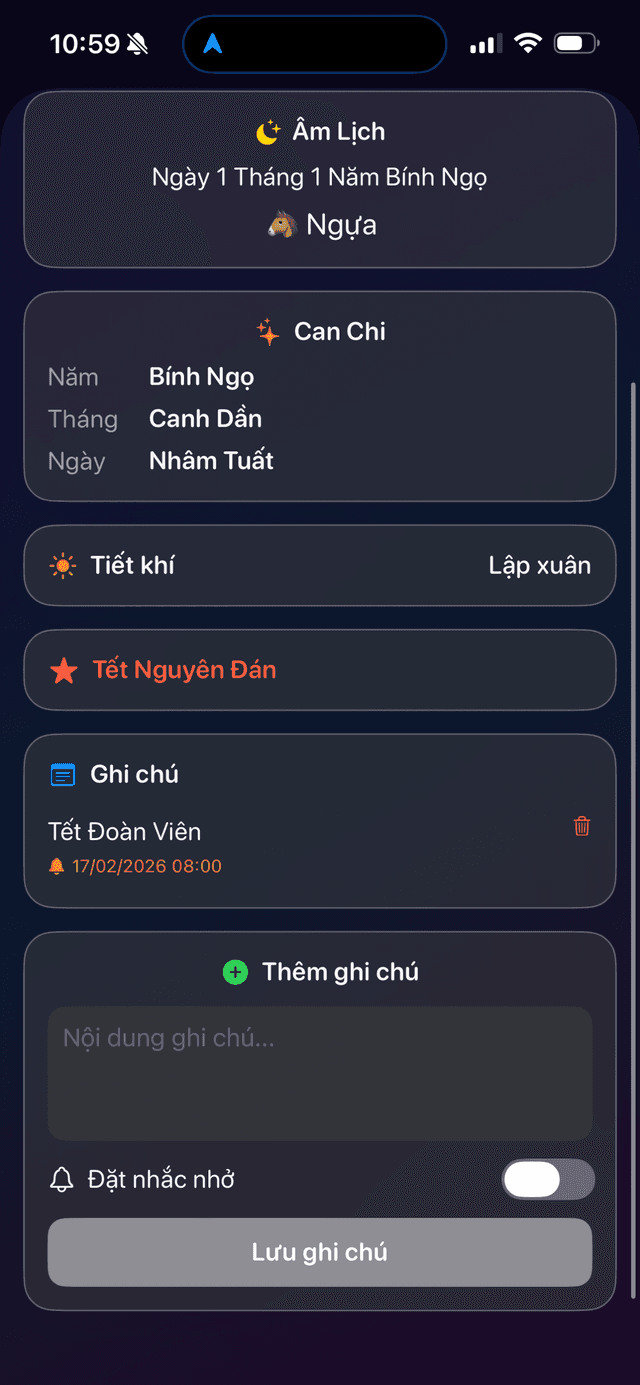 Chi tiết ngày